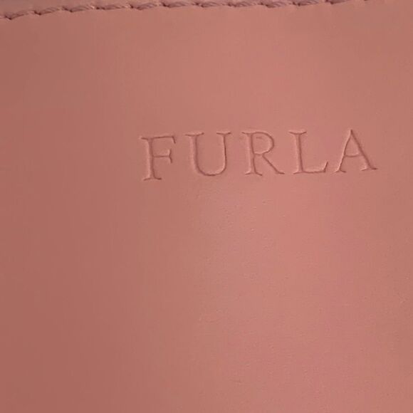 Furla Blush Side Zipper Expanding Leather Tote Satchel Bag Handbag Pink Leather - Picture 7 of 12
